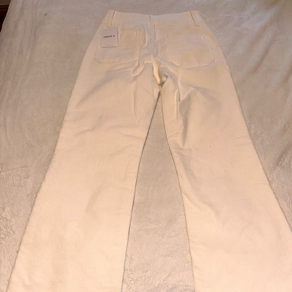 NWT Forever 21 White Corduroy Flare Pants - Picture 4 of 5